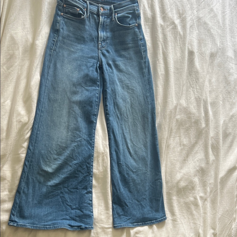 MOTHER Blue Wide-Leg Jeans